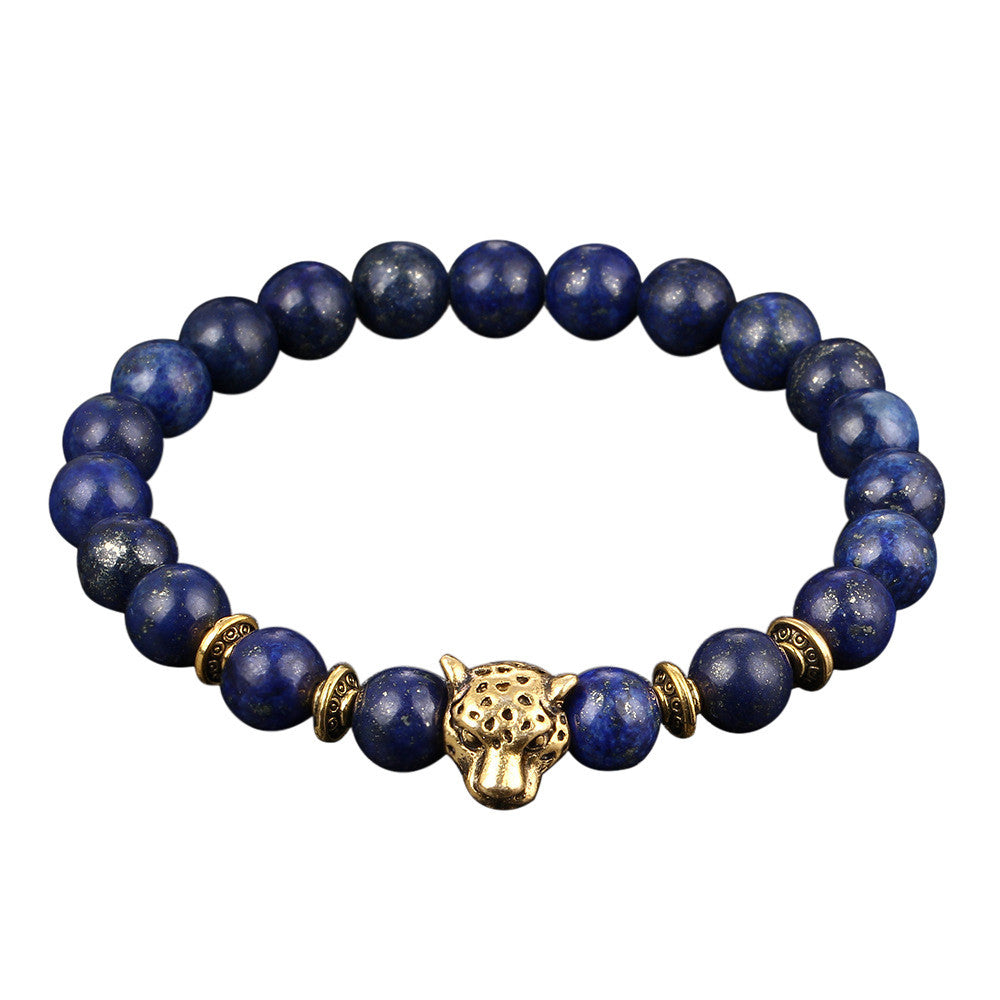 Obsidian Bracelet Buddha Head Gold Bracelet Lava Stone Bead Bracelets