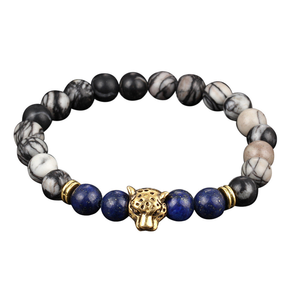 Obsidian Bracelet Buddha Head Gold Bracelet Lava Stone Bead Bracelets