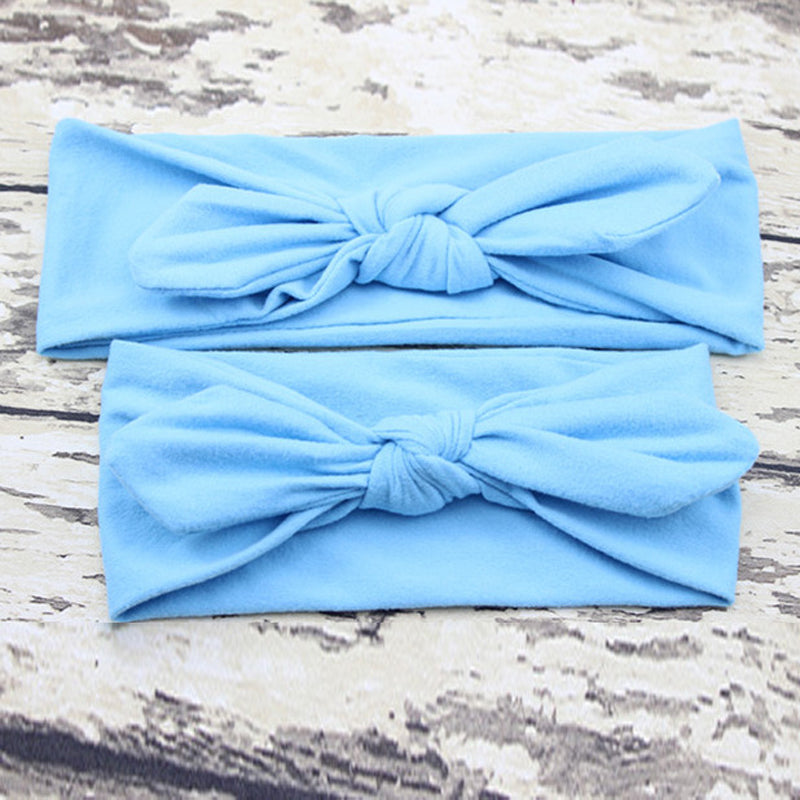 Mother Baby Rabbit Ear Hair Ornaments Knotted Bow Parent Child Elastic Headband