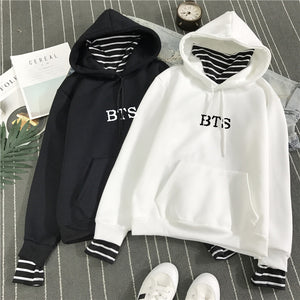 2018 New BTS Hoodie Bangtan Boys Hoodies Sweatshirt Tops Pullovers Kpop Fans Clothes Oversized Solid Cotton Harajuku Kawaii Tops