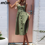 Aproms 27Patterns Print Midi Dress Plus Size Casual V Neck Slim Boho Dress Women Vestido High Wasit Summer Dress Sundresses 2018