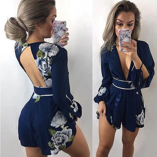 ELSVIOS Women Rompers print  lace Jumpsuit Summer Short pleated Overalls Jumpsuit Female chest wrapped strapless Playsuit
