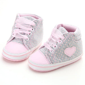 Classic Casual Baby Shoes Toddler Newborn Polka Dots Baby Girls Autumn Lace-Up First Walkers Sneakers Shoes