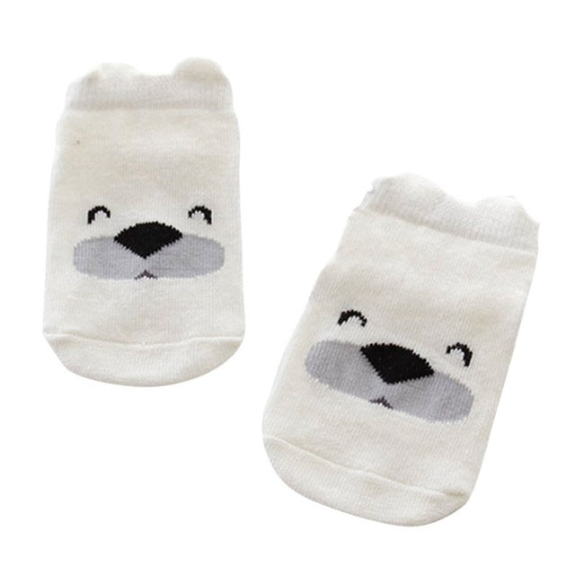 Small Infant Socks Little Ears Cotton Socks Kids Baby Cartoon Pattern Anti-slip Socks S M New Arrival