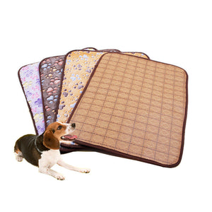 Bamboo Pet Dog Double-sided Mat Summer Puppy Cooling Mat Pad Bed Blanket