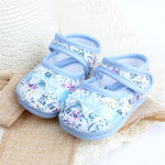 Infants Shies Baby Kids Bowknot Flower Printed Prewalker Cotton Fabric Shoes