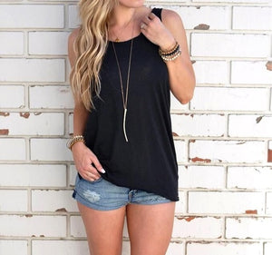 2018 New Arrival Summer Women Sexy Sleeveless Backless Shirt Knotted Tank Top Blouse Vest Tops Tshirt