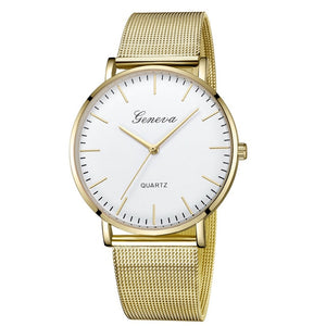 GENEVA Watches Womens 2018 New Brand Classic Quartz Stainless Steel Wrist Watch Bracelet Female Lady Watch relogio feminino A2