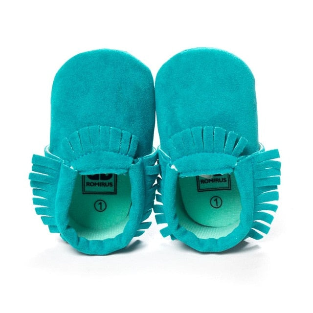 2019 PU Suede Leather Newborn Baby Moccasins Soft Shoes Soft Soled Non-slip Crib First Walker