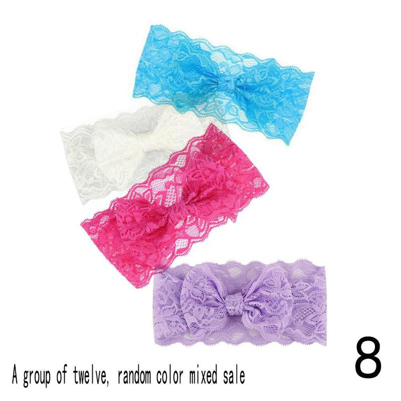 Baby Girls Toddler Kids Lace Sequin Bow Headband Hair Band Accessories Headwear