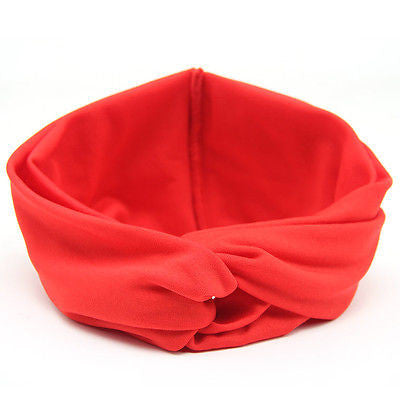 Hot Women Cotton Turban Twist Knot Head Wrap Headband Twisted Knotted Hair Band