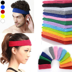 Women Men Cotton Sport Sweat Sweatband Headband Yoga Gym Stretch Head Band Hair