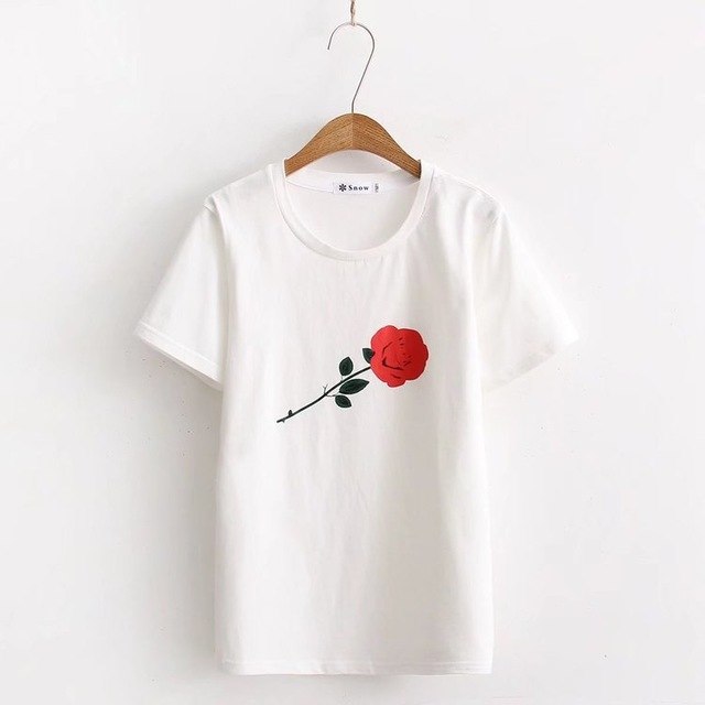 Summer T Shirt Women Casual Short Sleeves T-Shirt Top O-Neck Female Tshirt students' loose fitting