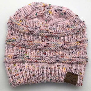 Ponytail Beanie Hat Winter Skullies Beanies Warm Caps Female Knitted Stylish Hats For Ladies Fashion